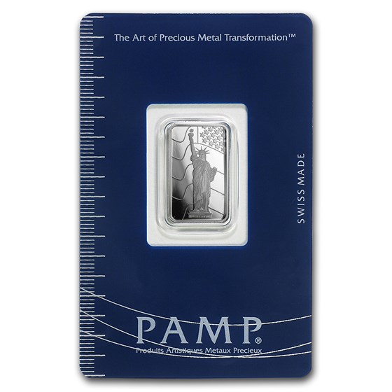 5 gram Platinum Bar - PAMP Suisse Statue of Liberty (In Assay) 5 gram Platinum Bar - PAMP Suisse Statue of Liberty (In Assay)